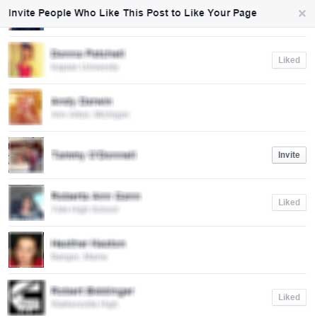 invite people to like your page
