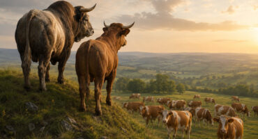 Two Bulls Deciding Their Destiny... Run... Or Walk....